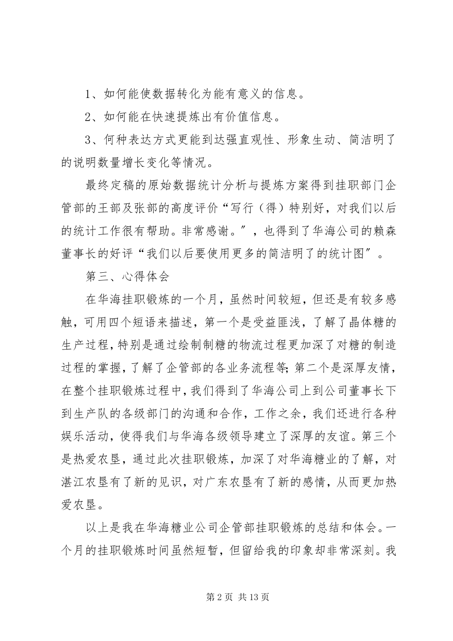 2023年钢铁企业挂职锻炼工作总结.docx_第2页