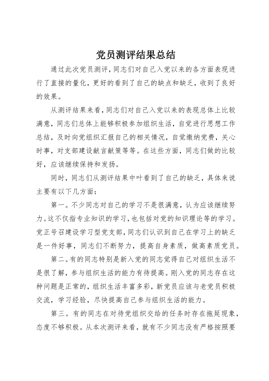 2023年党员测评结果总结.docx_第1页