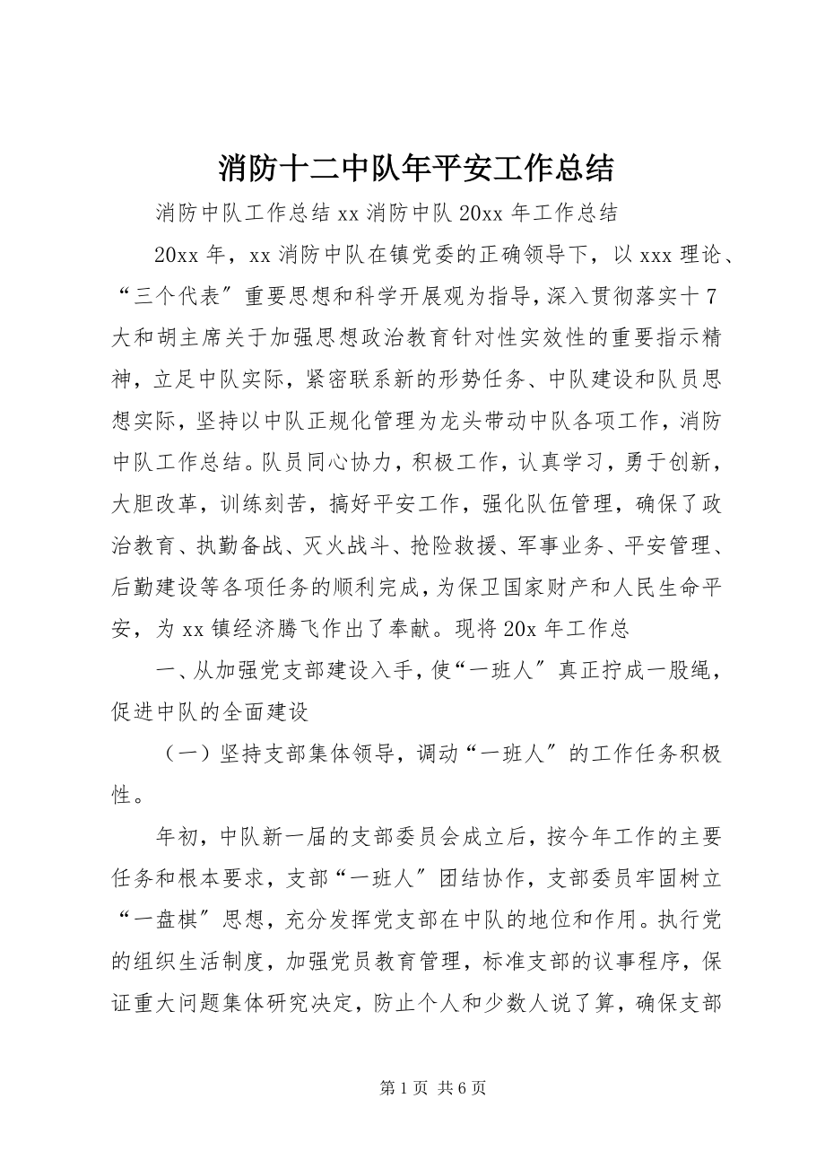 2023年消防十二中队年安全工作总结.docx_第1页