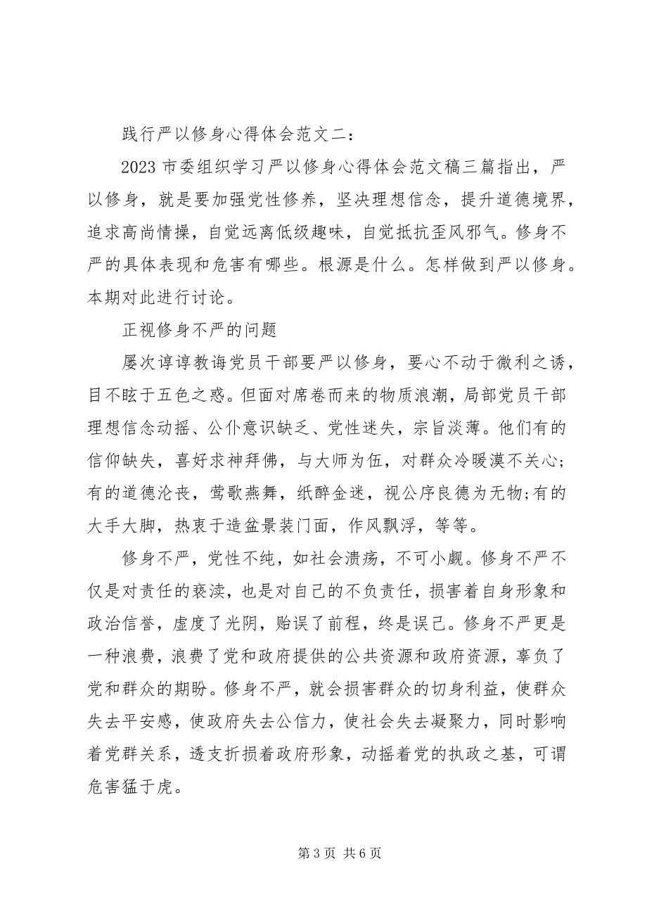 2023年践行严以修身心得体会3篇.docx_第3页