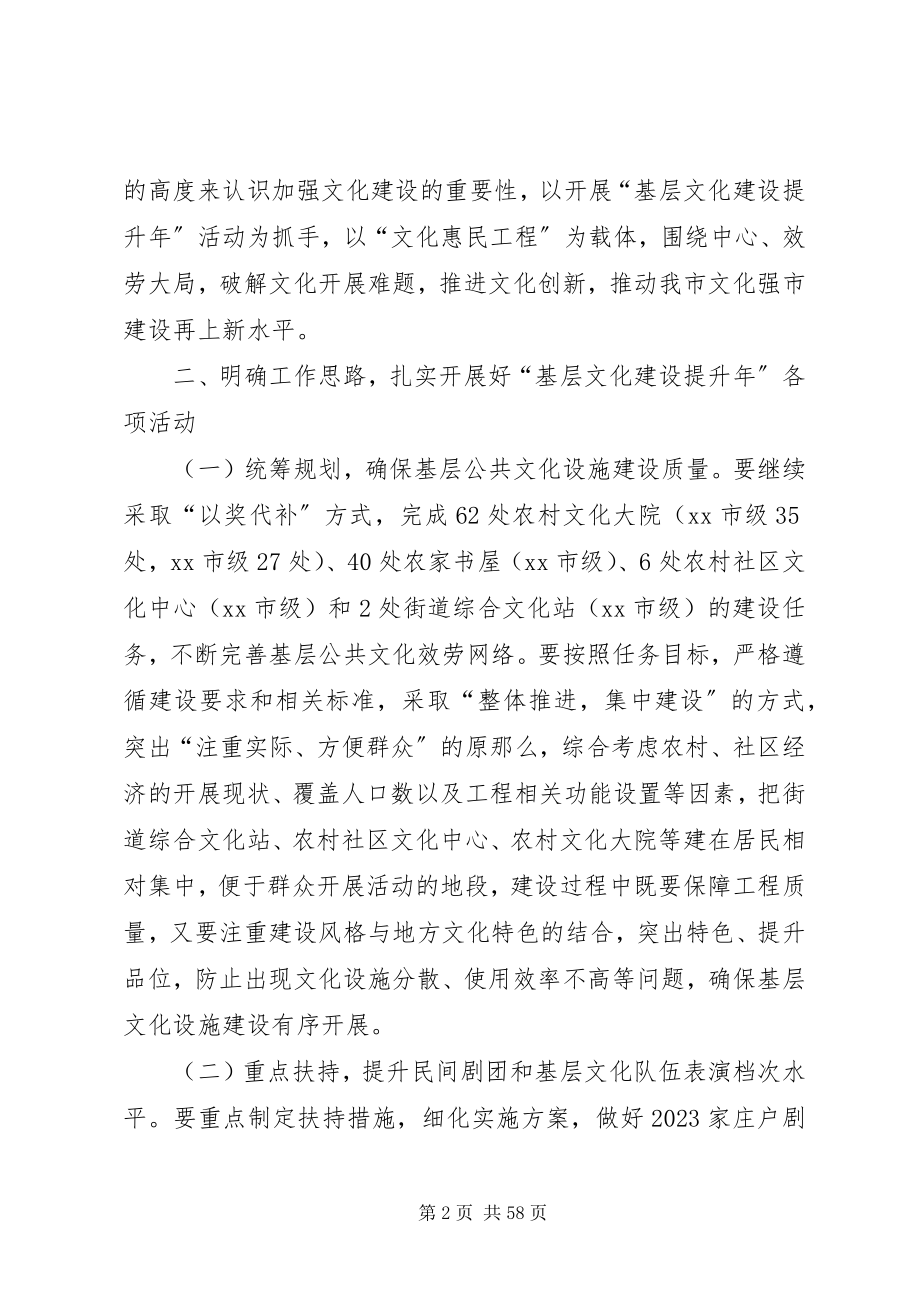 2023年全市基层文化建设提升年会议致辞稿.docx_第2页