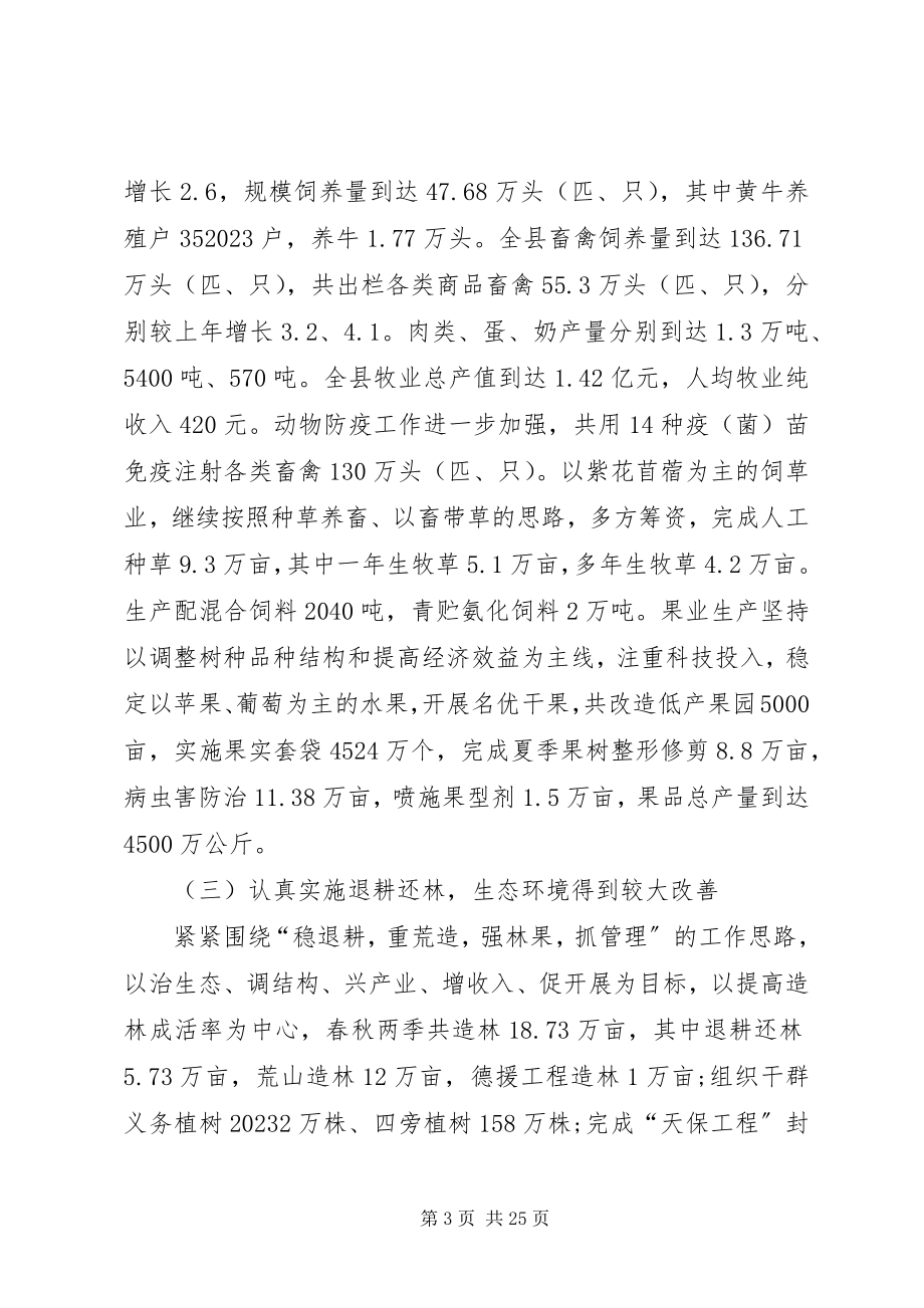 2023年XX县人民政府工作总结暨工作要点新编.docx_第3页