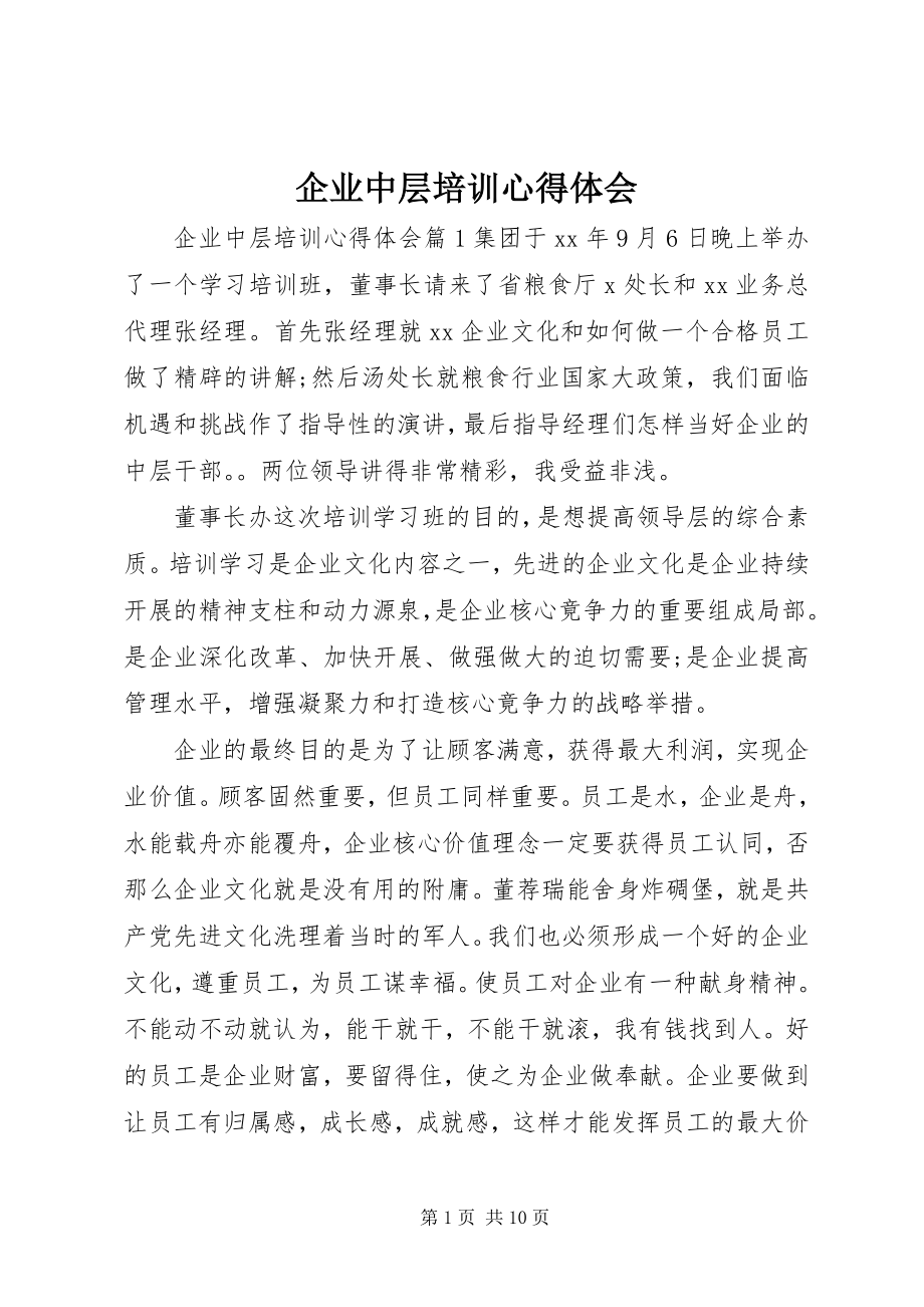 2023年企业中层培训心得体会.docx_第1页