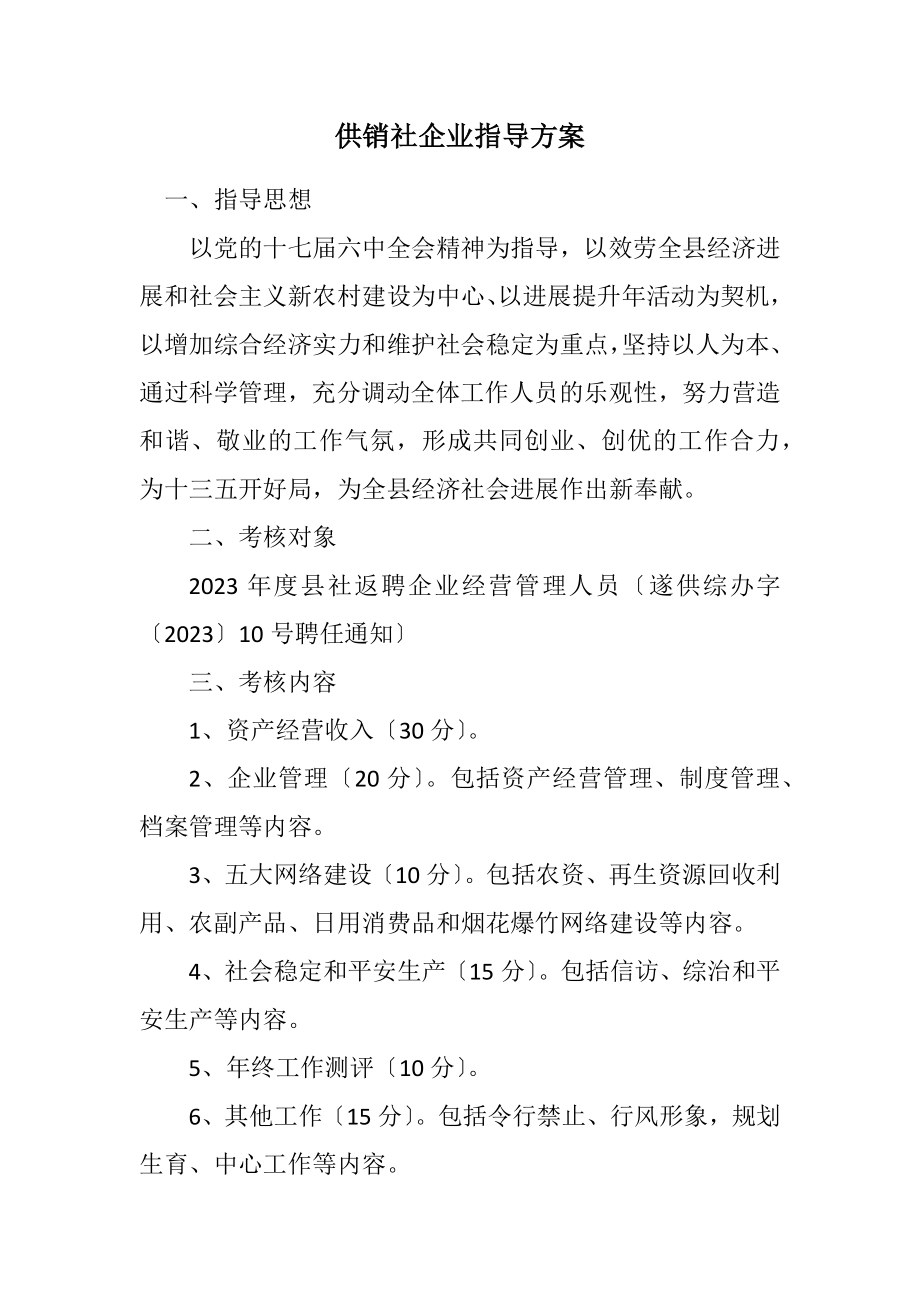 2023年供销社企业指导方案.docx_第1页