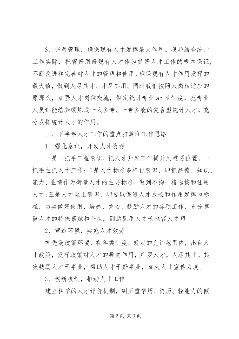 2023年统计局上半年人才工作总结.docx_第2页