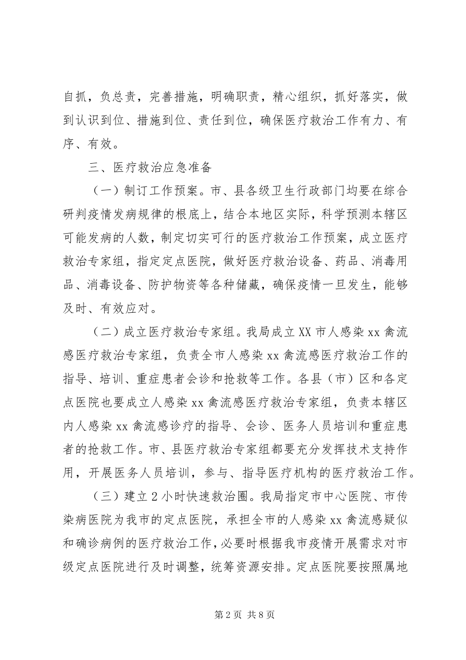 2023年禽流感医疗救治工作预案.docx_第2页