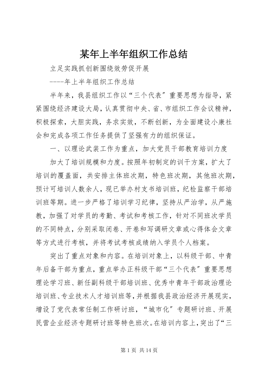 2023年上半年组织工作总结22.docx_第1页