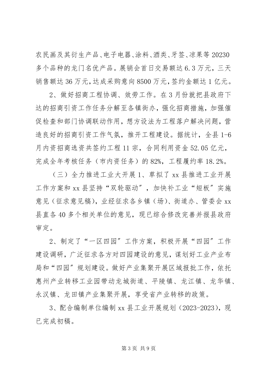 2023年乡镇经信局上半年重点工作总结及工作计划.docx_第3页