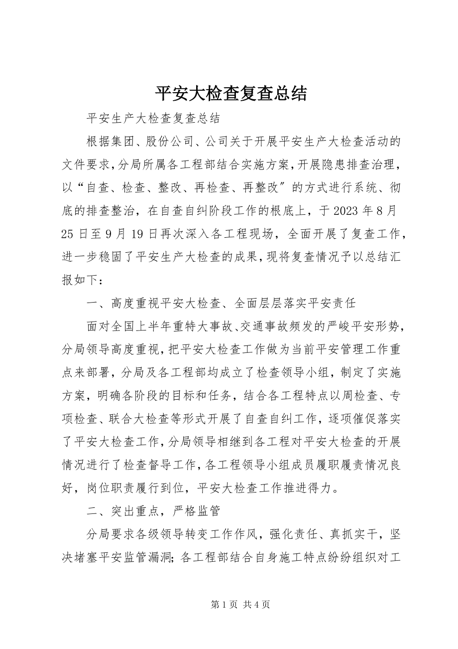 2023年安全大检查复查总结新编.docx_第1页