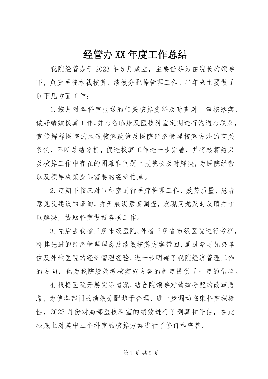 2023年经管办度工作总结.docx_第1页