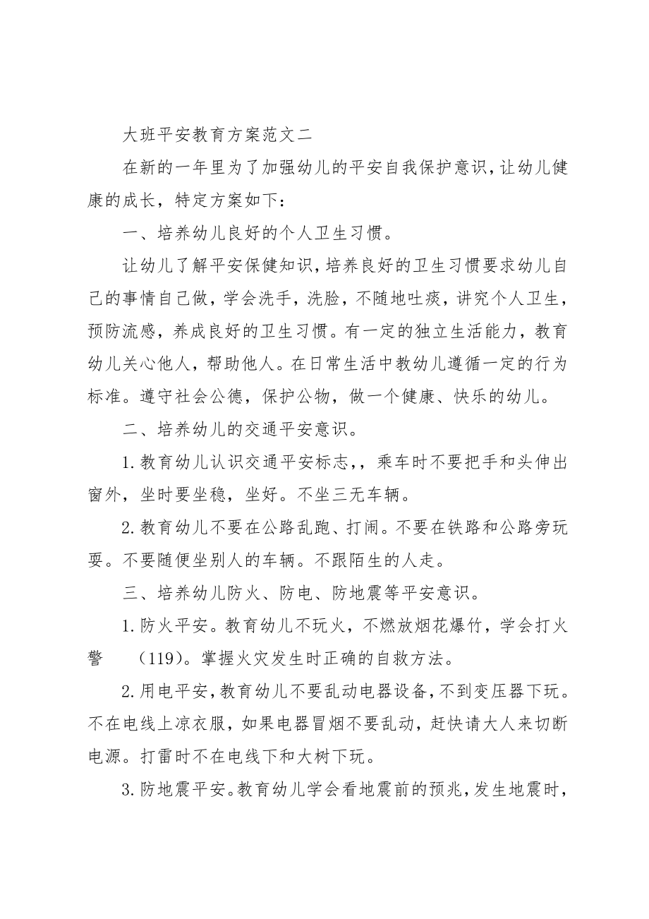 2023年大班安全教育计划新编.docx_第3页