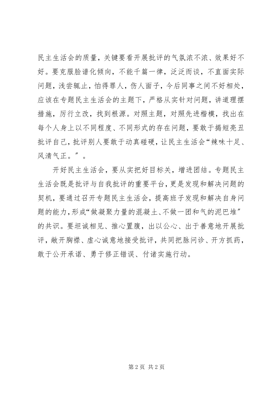 2023年开好民主生活会心得.docx_第2页