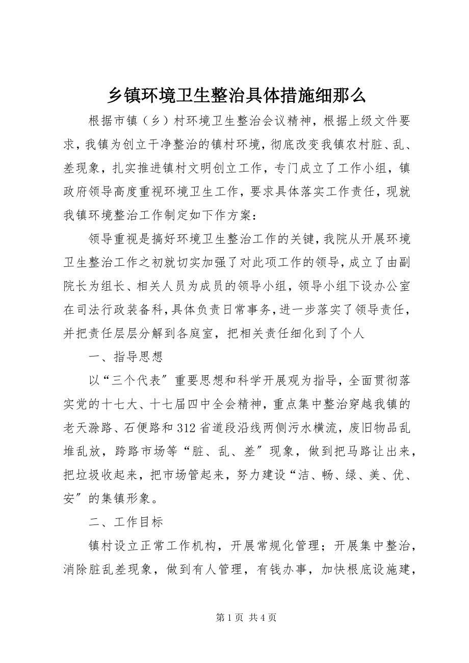 2023年乡镇环境卫生整治具体措施细则.docx_第1页