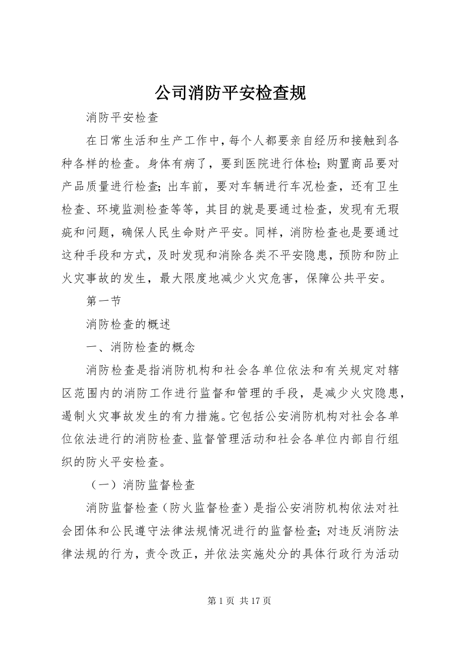 2023年公司消防安全检查规.docx_第1页