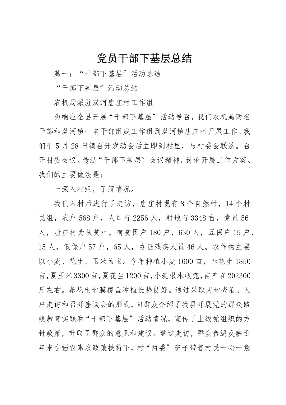 2023年党员干部下基层总结.docx_第1页