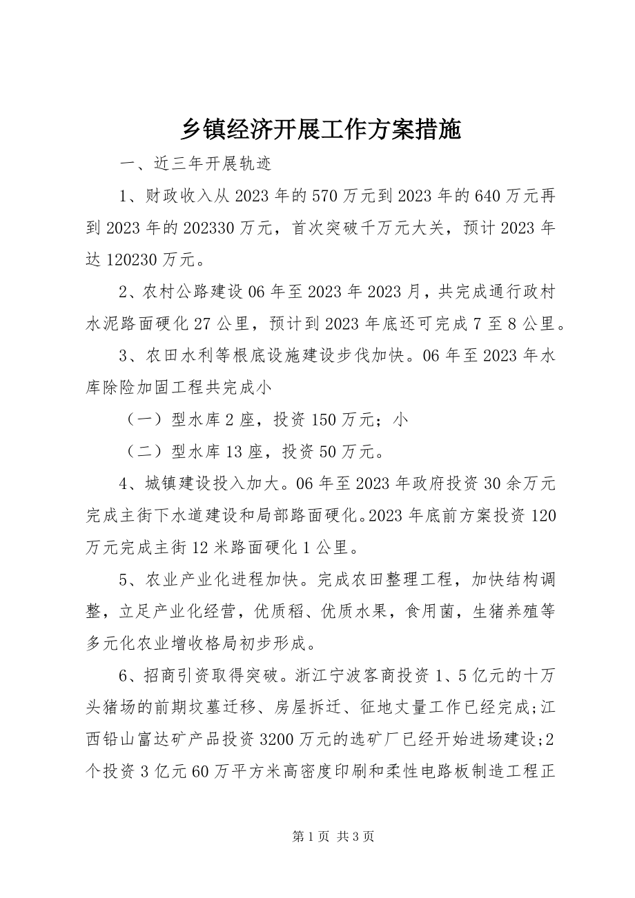 2023年乡镇经济发展工作计划措施.docx_第1页