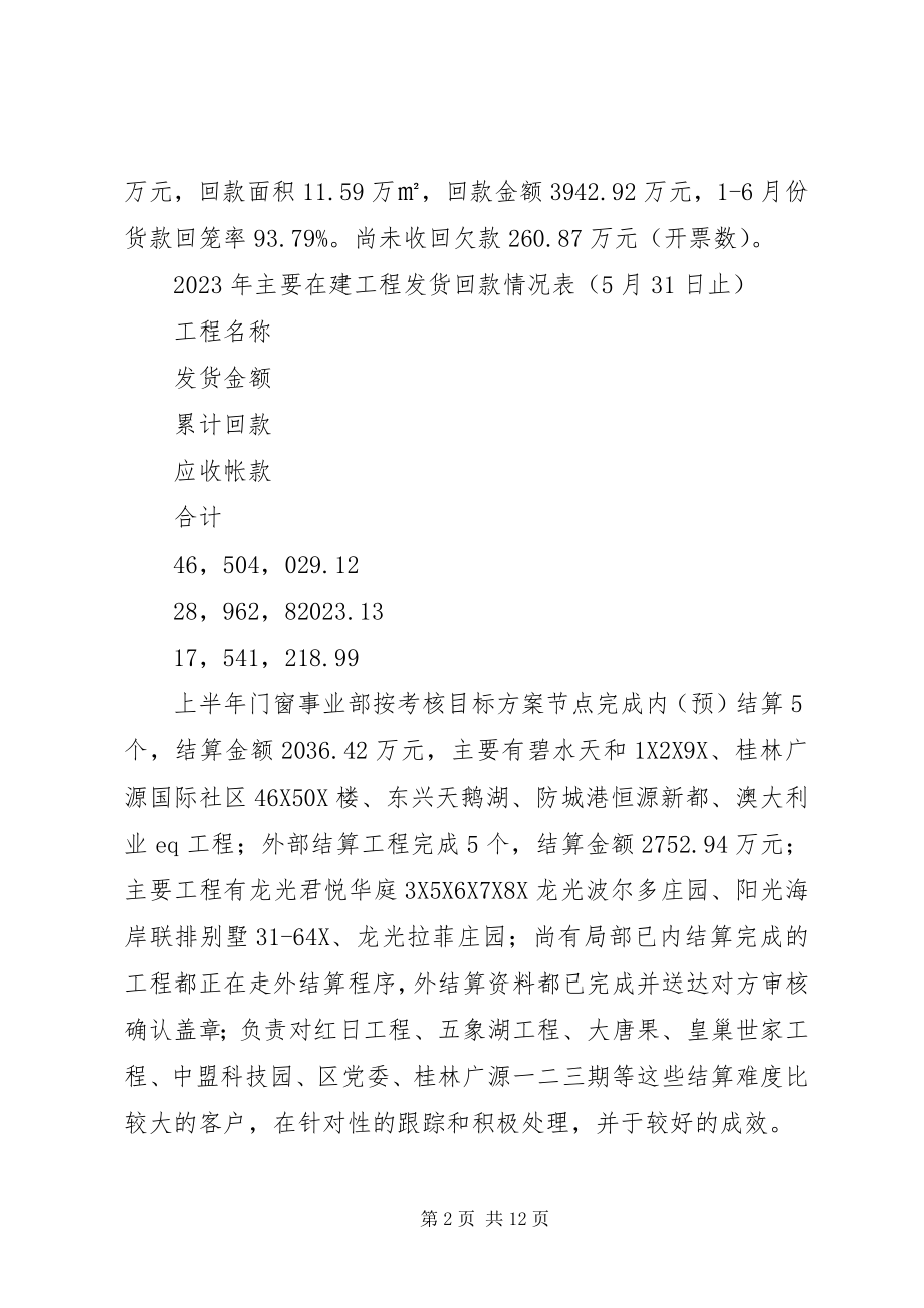 2023年门窗生产销售公司工作总结.docx_第2页