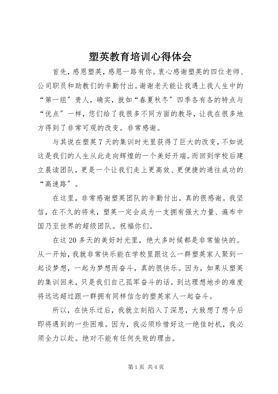 2023年塑英教育培训心得体会.docx_第1页