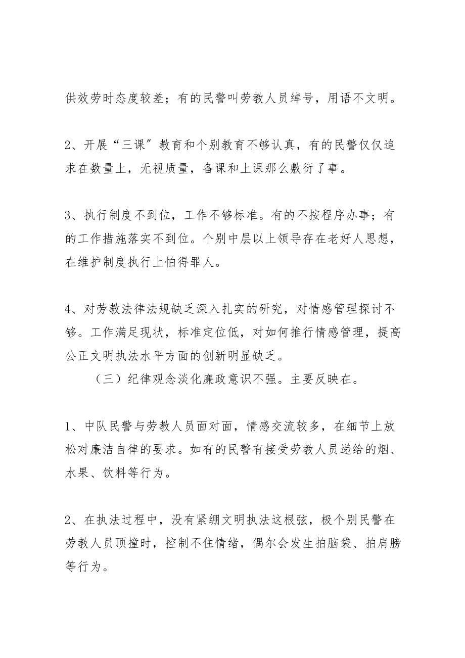 2023年劳教所公正文明执法教育活动的整改方案 2.doc_第3页