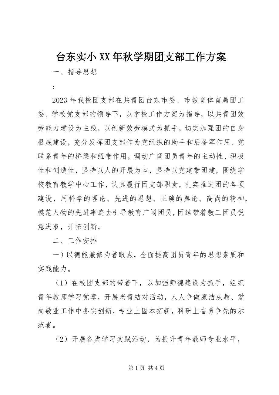 2023年台东实小秋学期团支部工作计划.docx_第1页