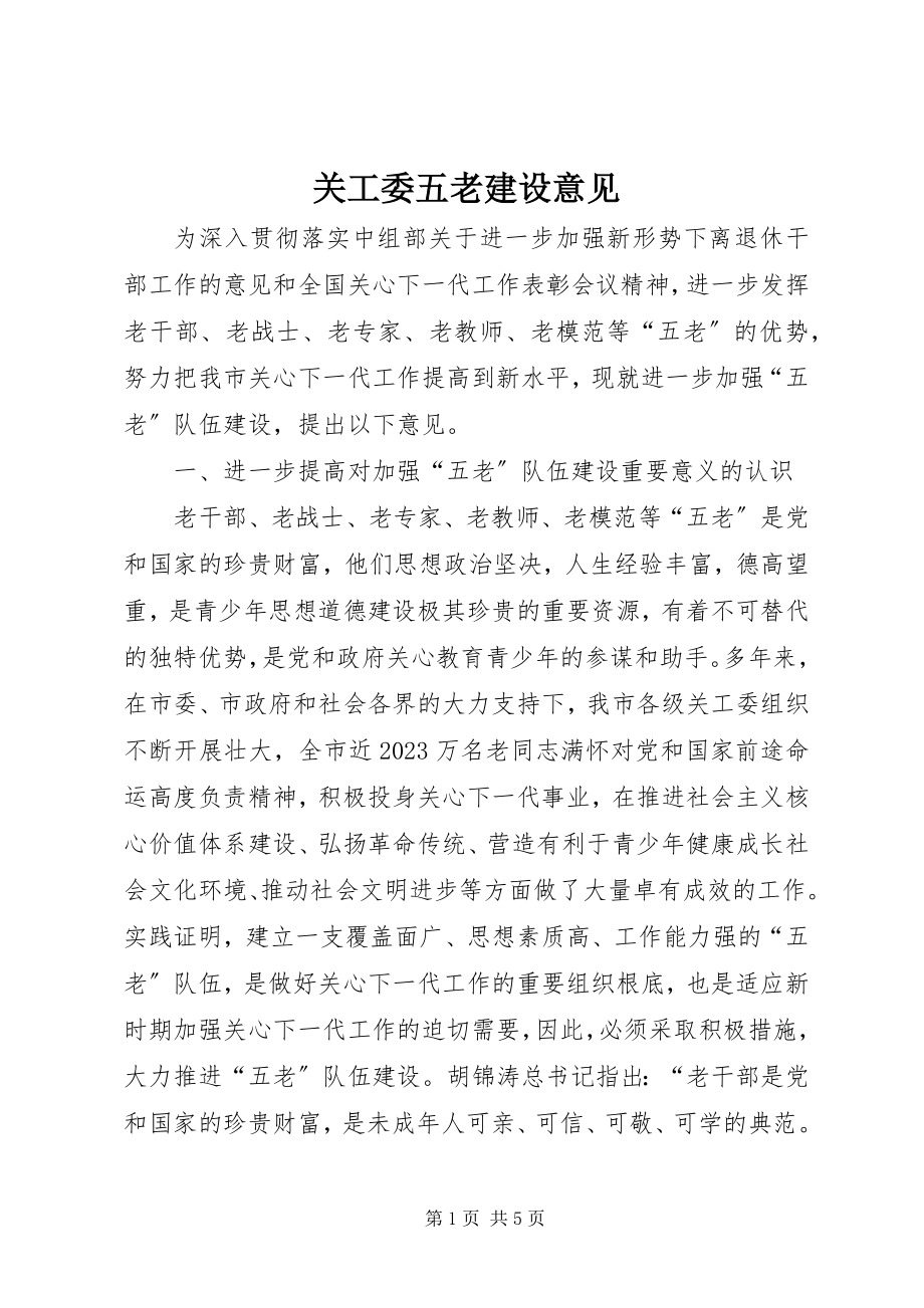 2023年关工委五老建设意见.docx_第1页