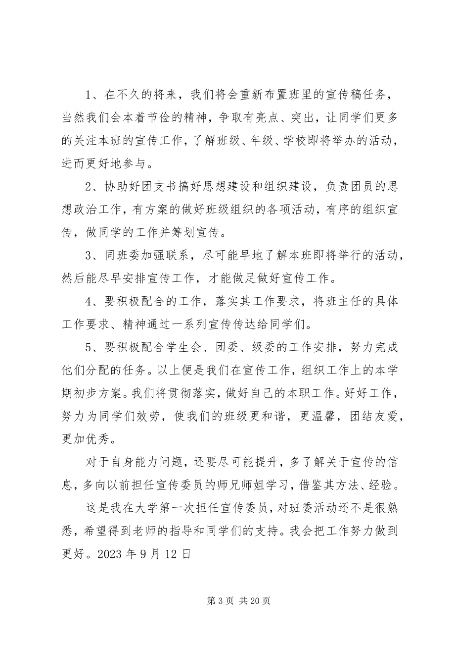 2023年宣传委员个人工作计划书.docx_第3页