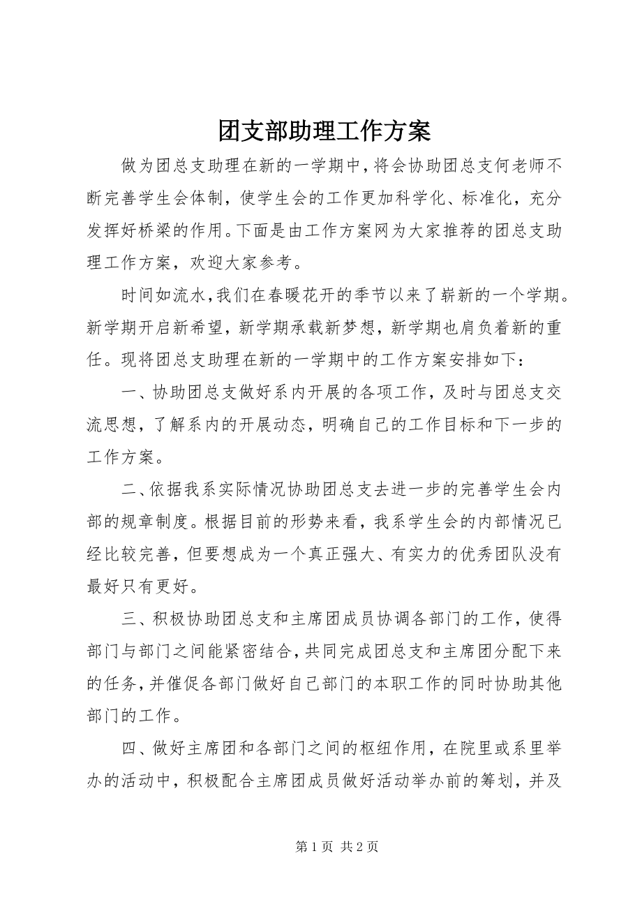 2023年团支部助理工作计划.docx_第1页