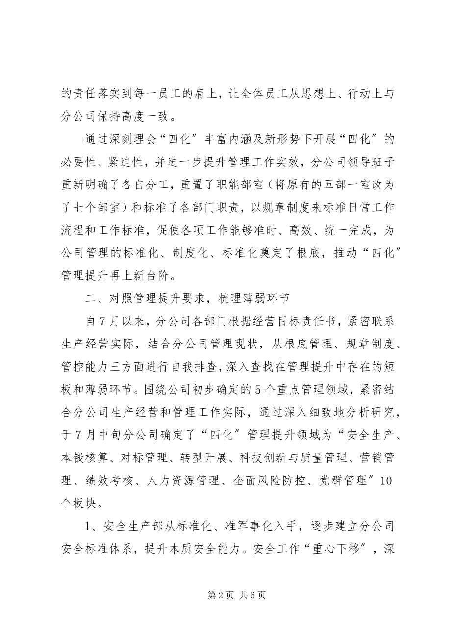 2023年四化管理提升工作第一阶段总结.docx_第2页