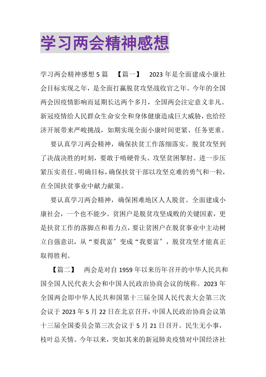 2023年学习两会精神感想.doc_第1页