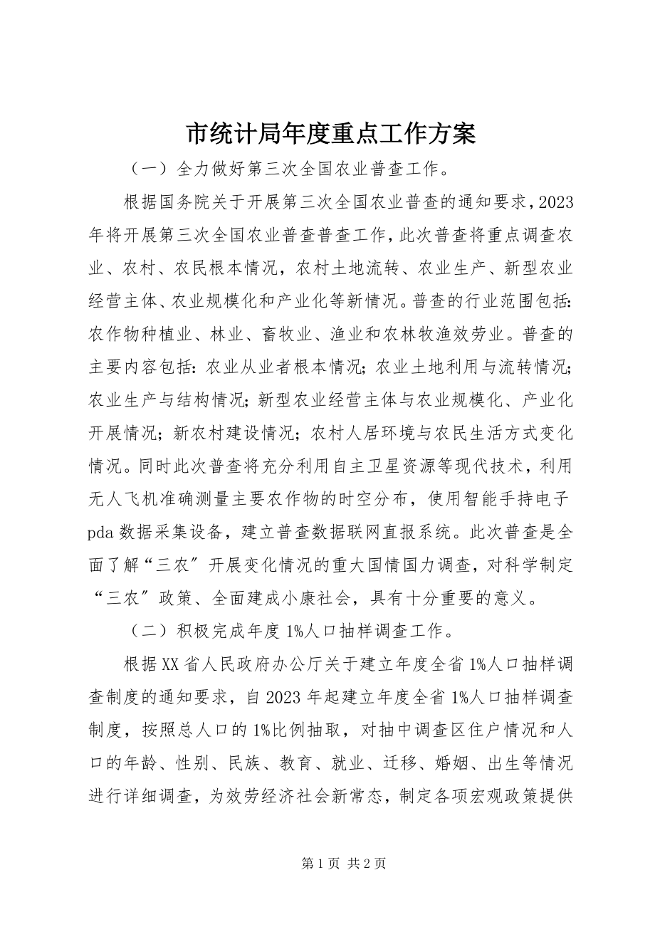 2023年市统计局年度重点工作计划.docx_第1页