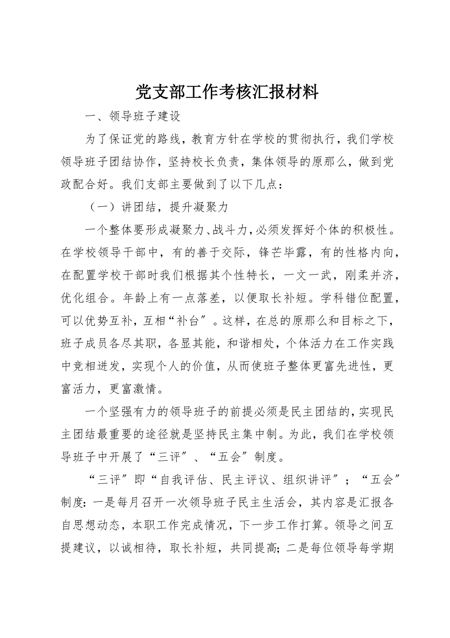 2023年党支部工作考核汇报材料.docx_第1页