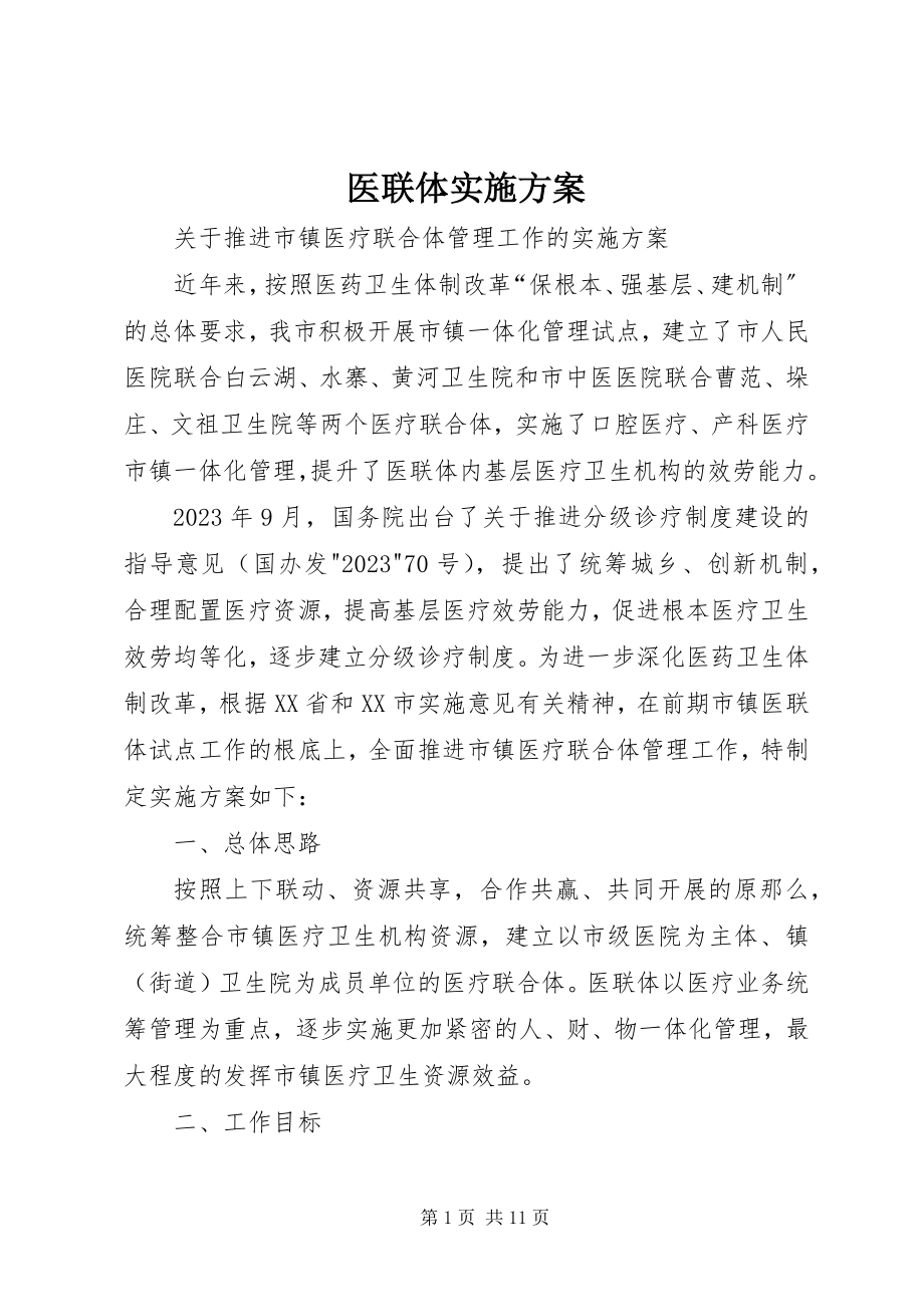 2023年医联体实施方案.docx_第1页