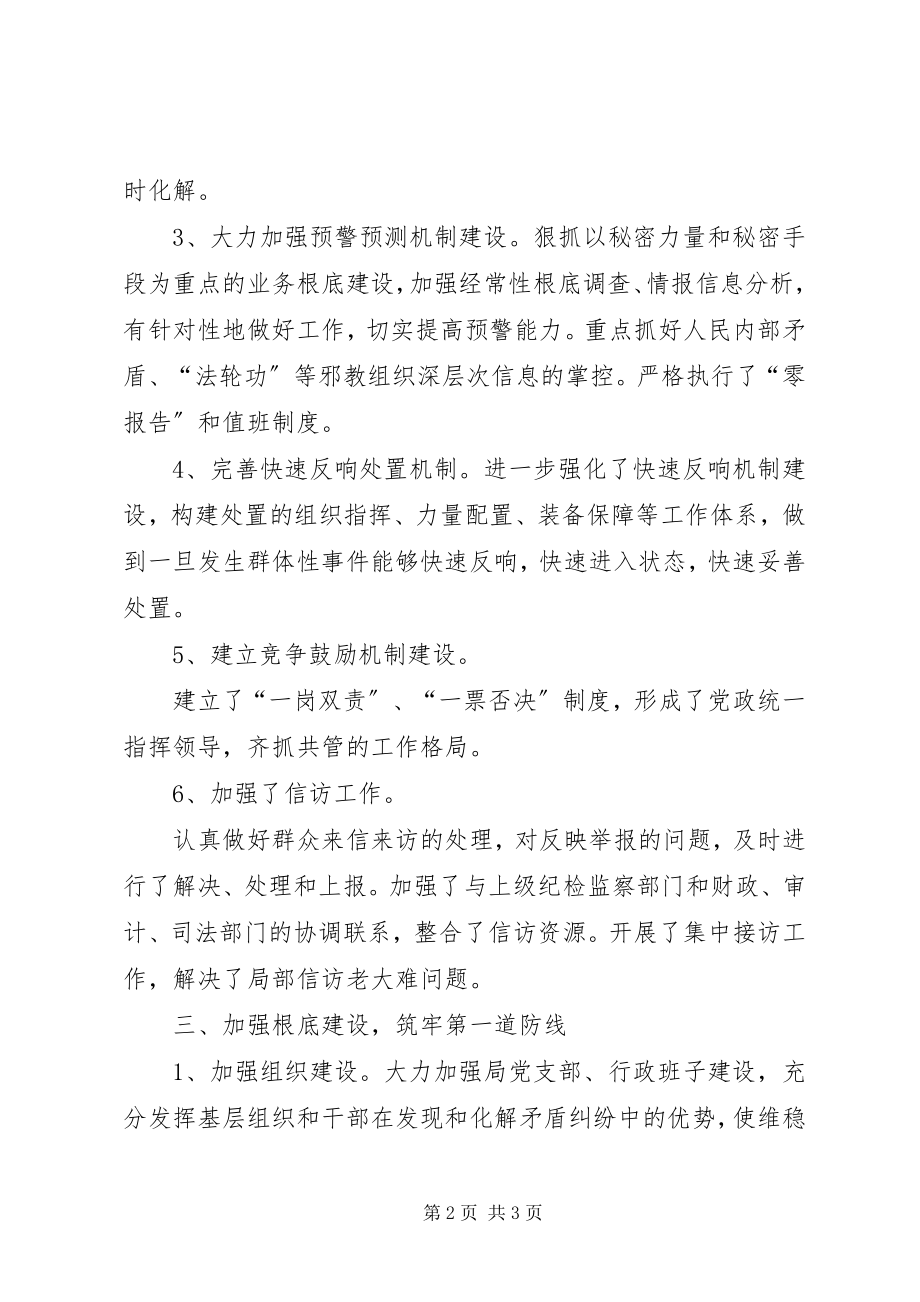 2023年县防震应急减灾局关于维护社会稳定工作自查总结.docx_第2页