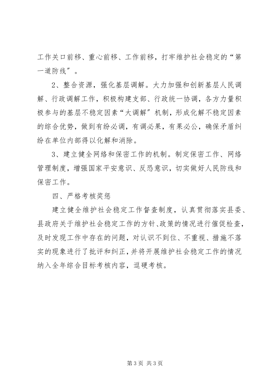 2023年县防震应急减灾局关于维护社会稳定工作自查总结.docx_第3页