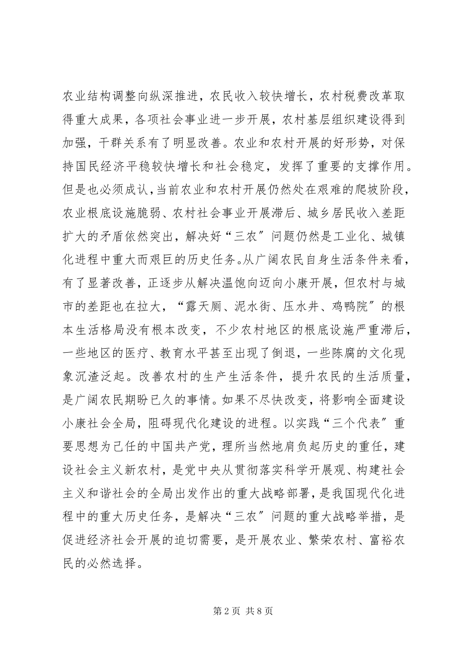 2023年新农村建设工作的讨论讲话.docx_第2页