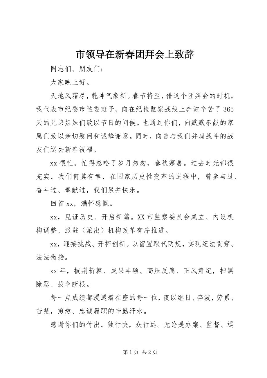 2023年市领导在新春团拜会上致辞.docx_第1页