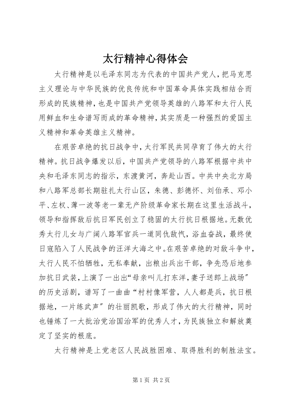 2023年太行精神心得体会.docx_第1页