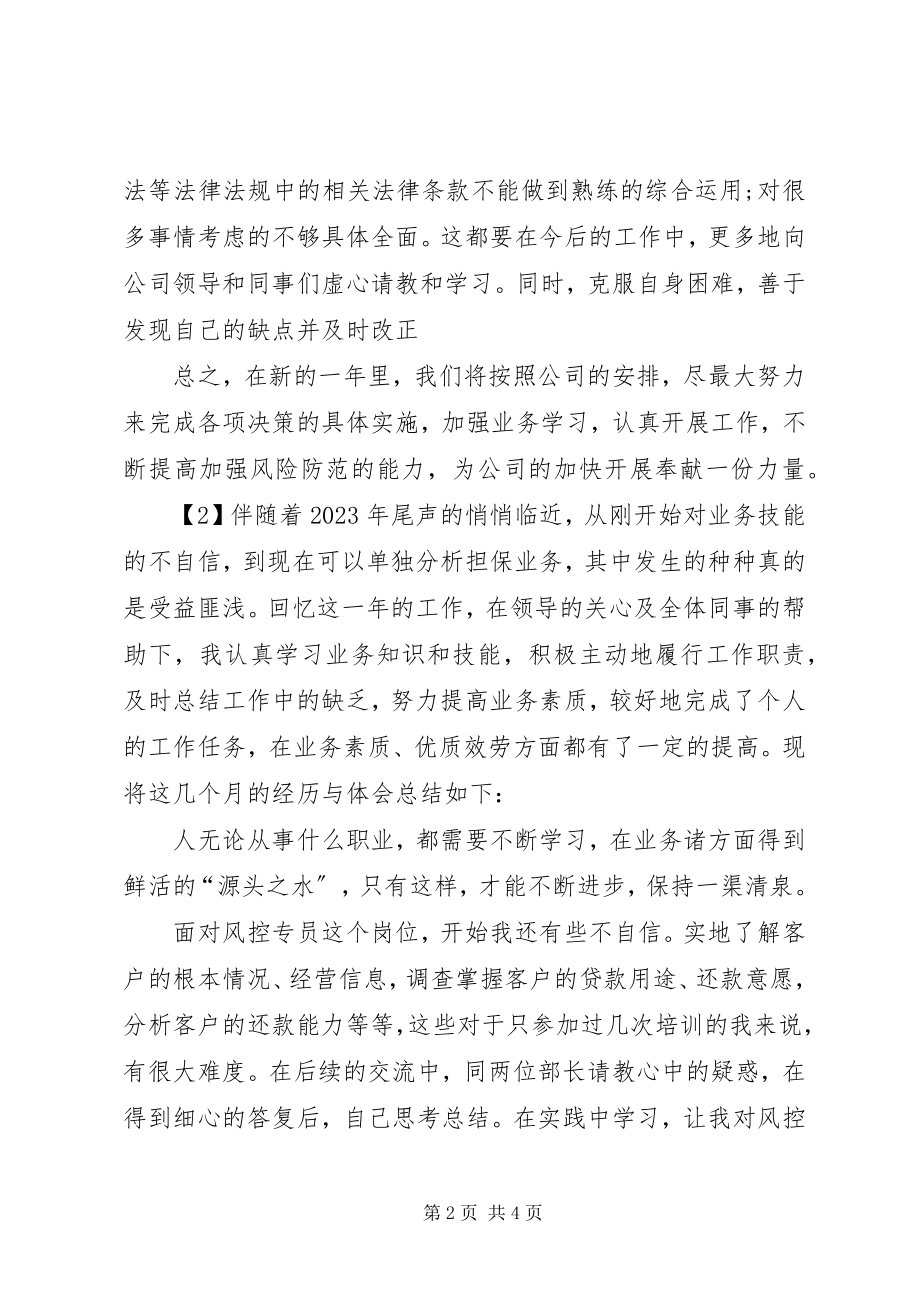 2023年风控专员年终总结.docx_第2页