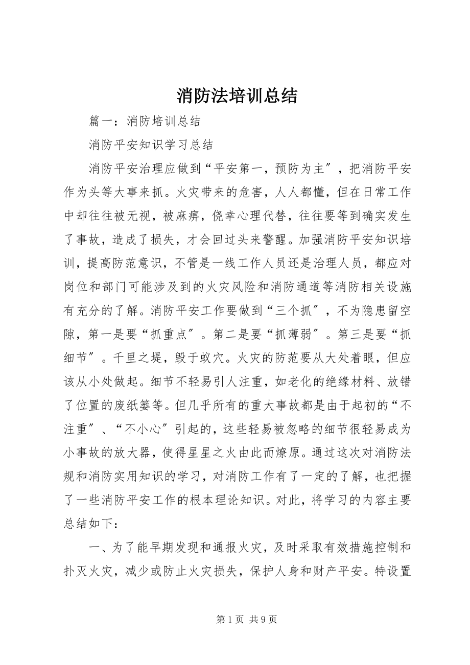 2023年消防法培训总结.docx_第1页