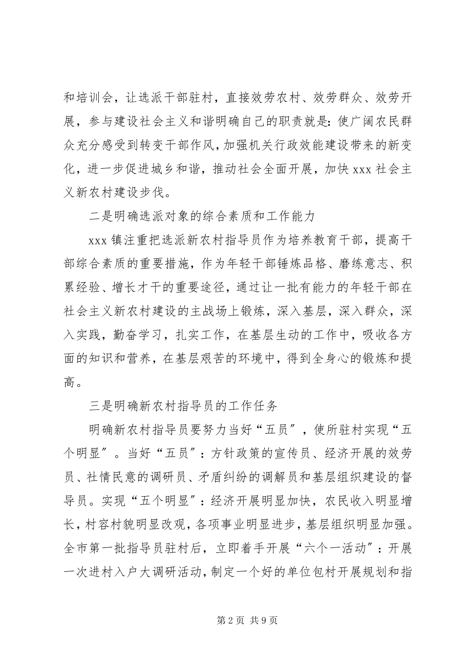 2023年镇社会主义新农村建设指导员工作情况汇报.docx_第2页