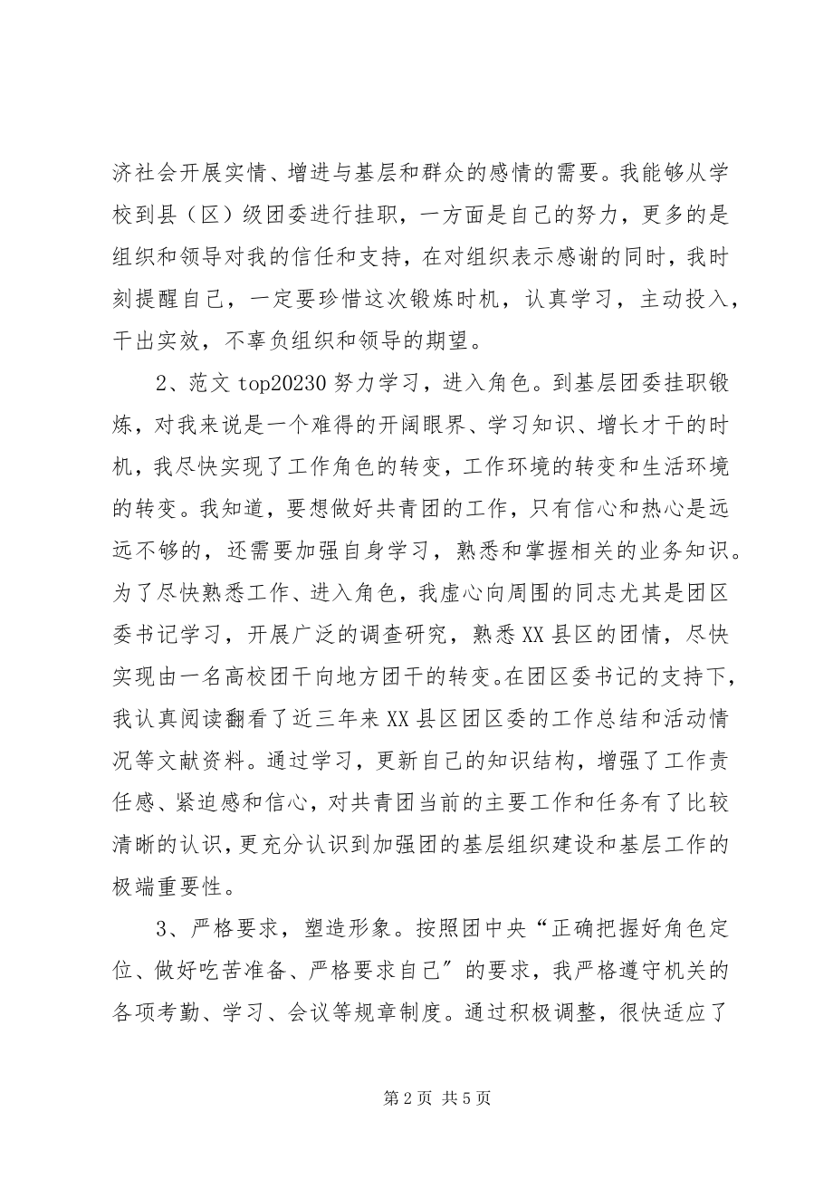 2023年高校团干到县级团委挂职工作总结.docx_第2页