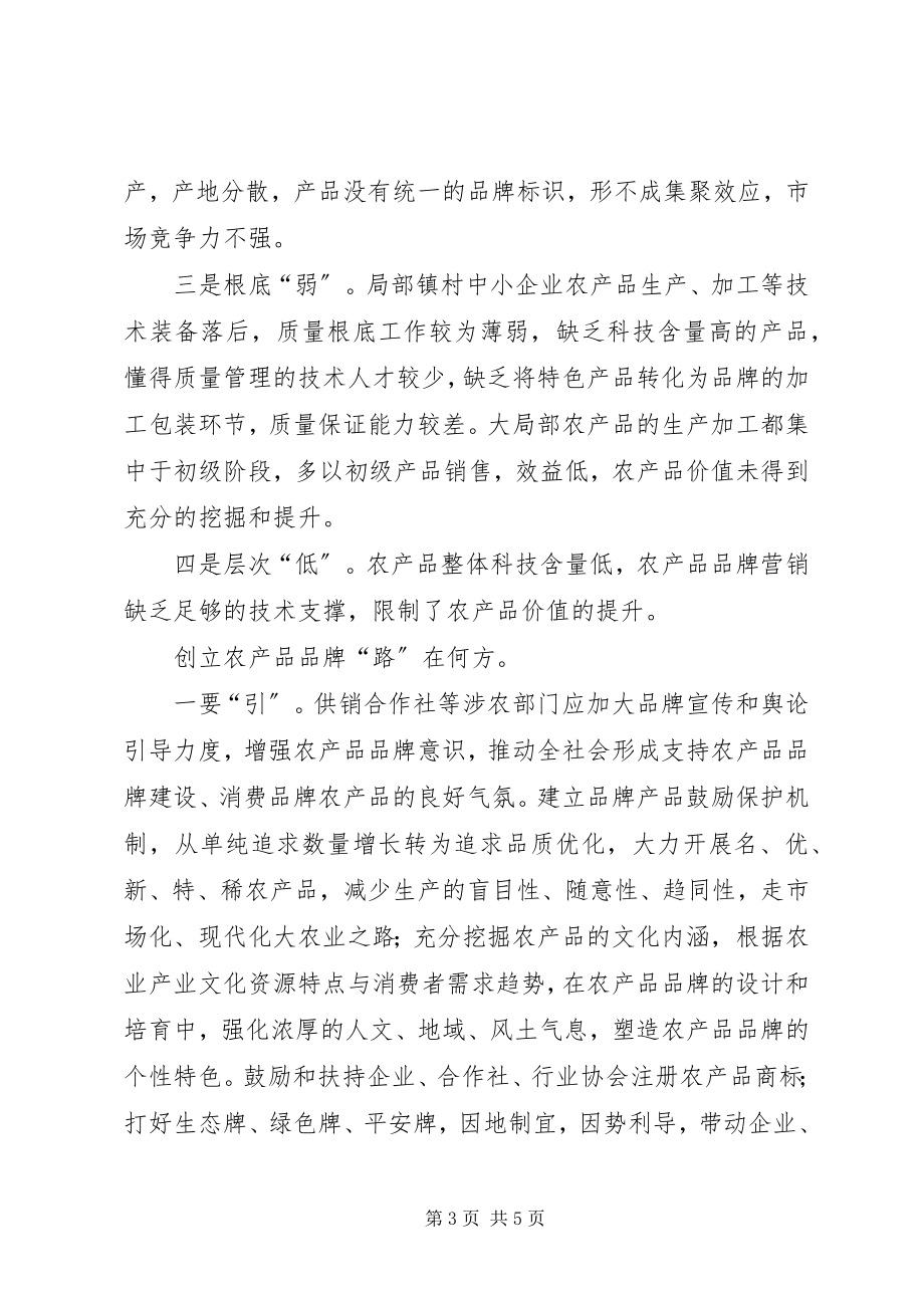 2023年我国农产品品牌的现状与对策2.docx_第3页