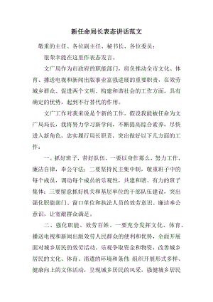 2023年新任命局长表态讲话.docx