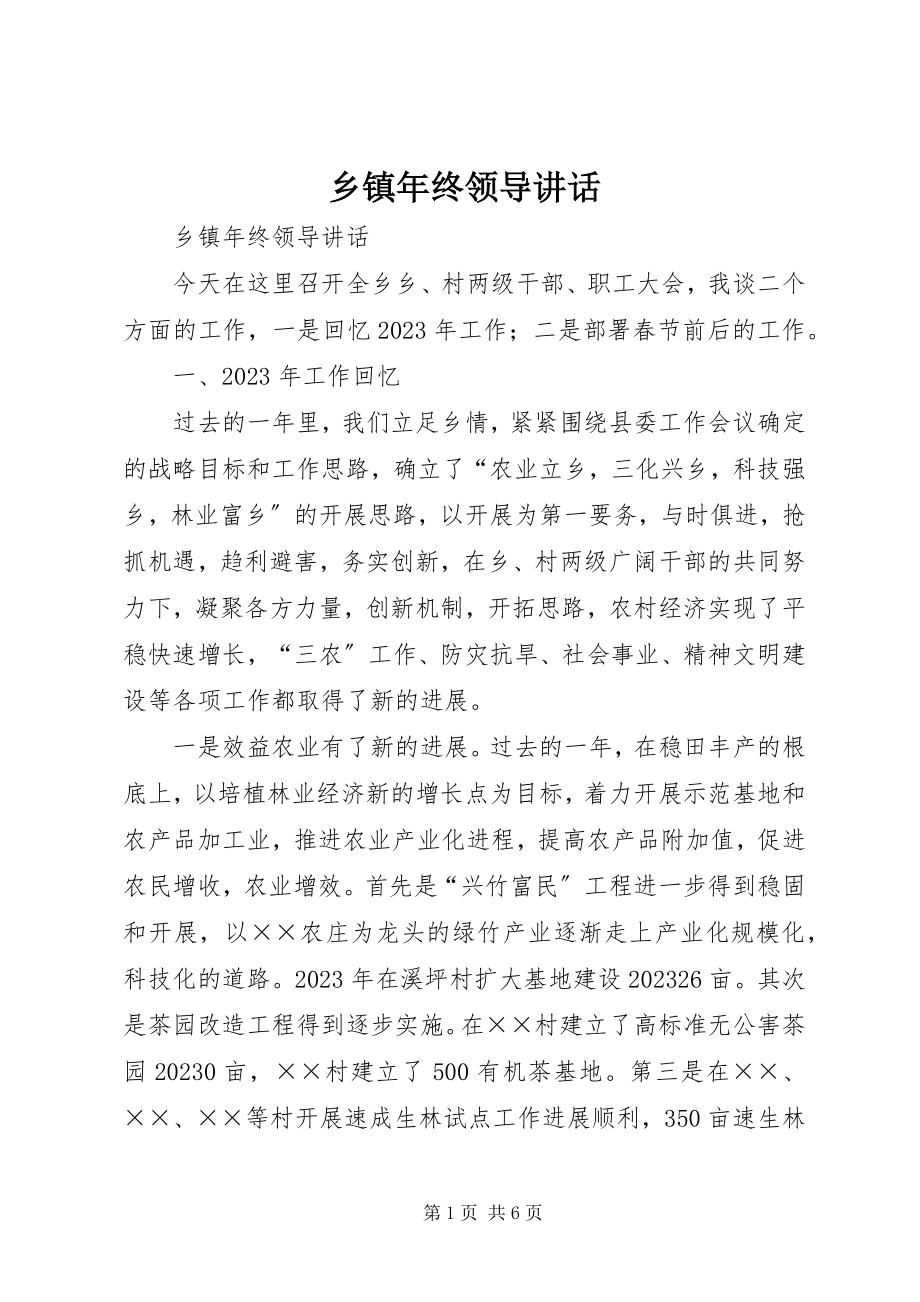 2023年乡镇年终领导致辞.docx_第1页