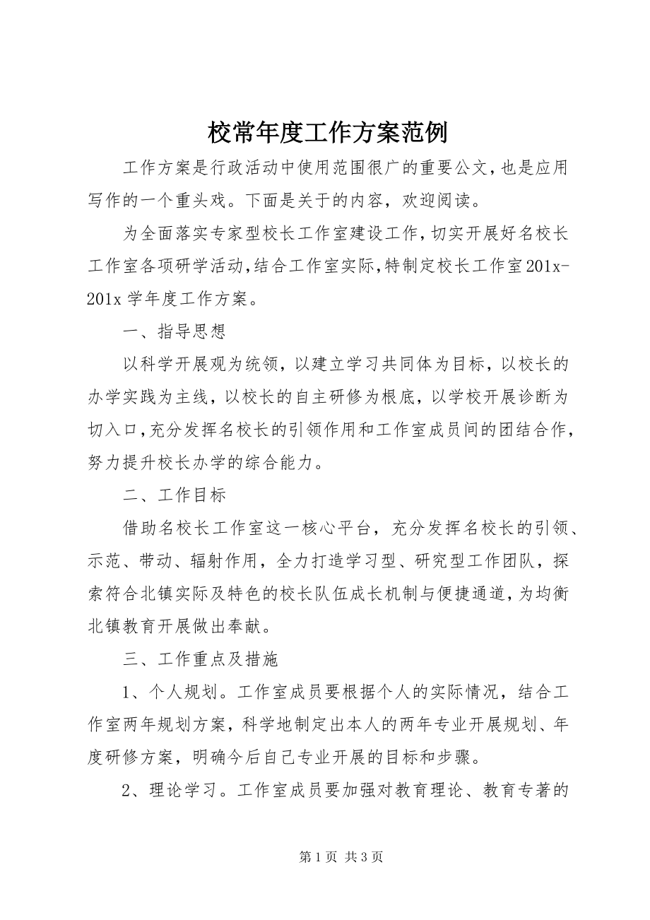 2023年校长年度工作计划范例.docx_第1页