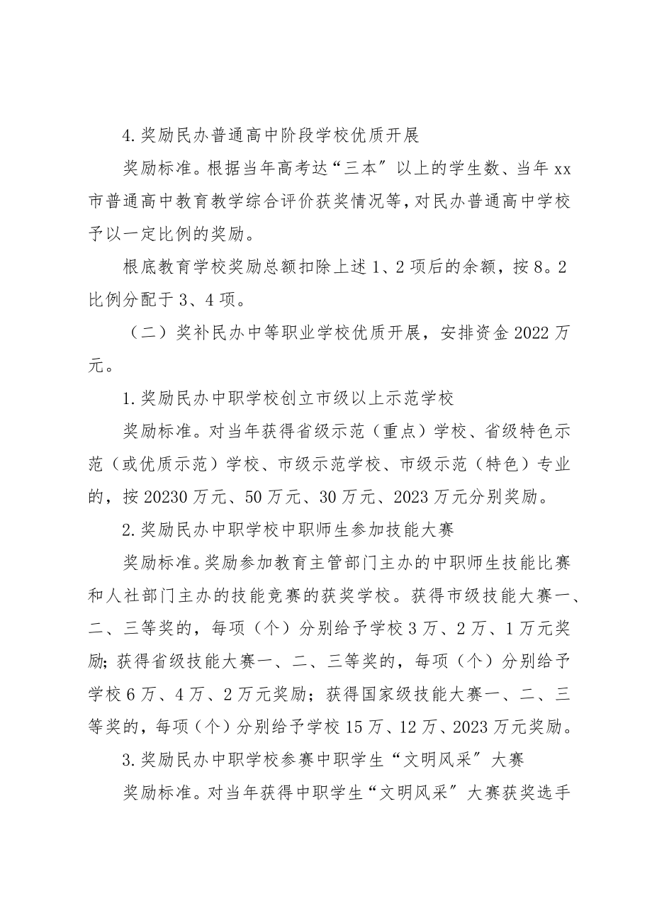 2023年促进民办教育发展专项资金实施方案.docx_第2页