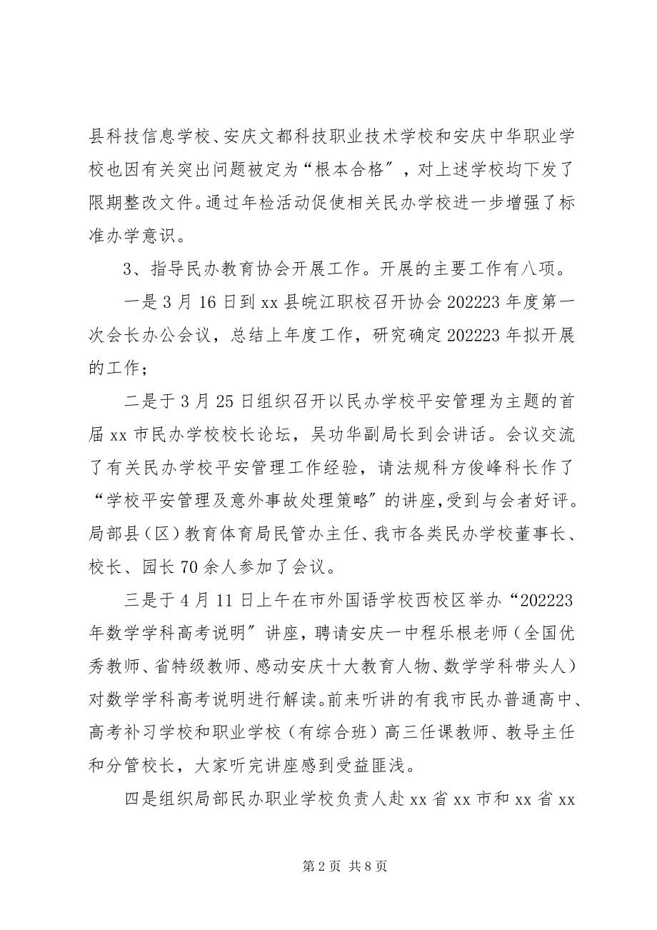 2023年教育局民办教育管理办公室全工作总结.docx_第2页