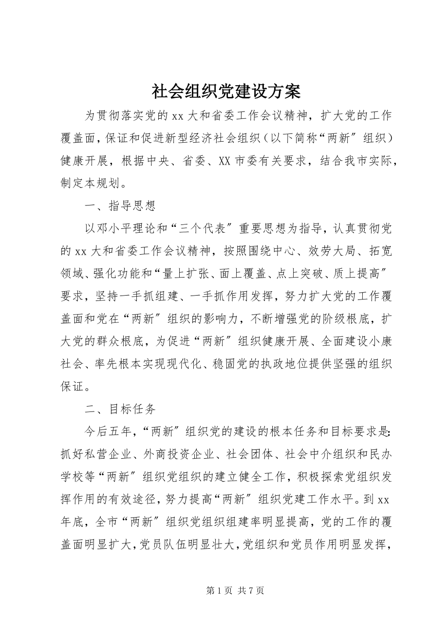 2023年社会组织党建设计划.docx_第1页