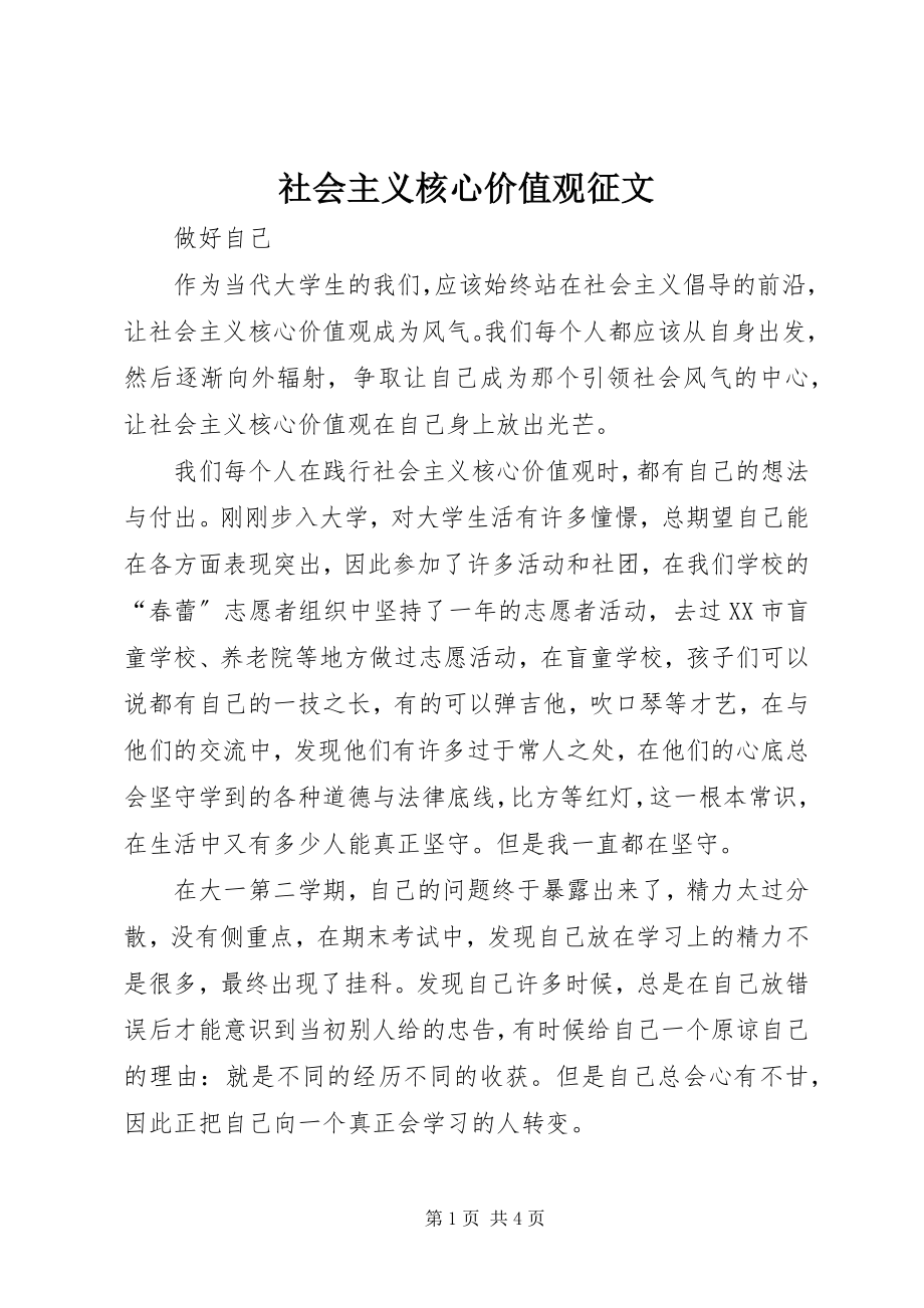 2023年社会主义核心价值观征文.docx_第1页