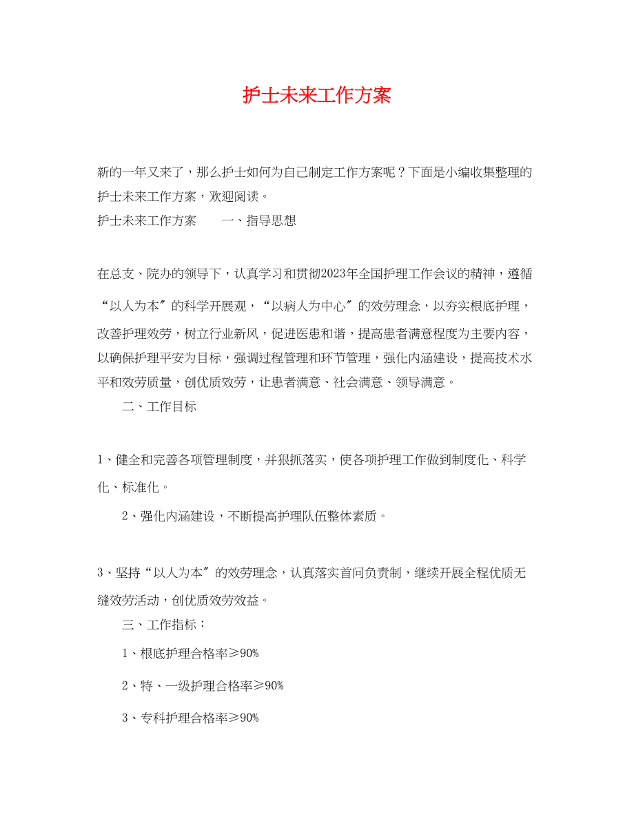 2023年护士未来工作计划.docx_第1页